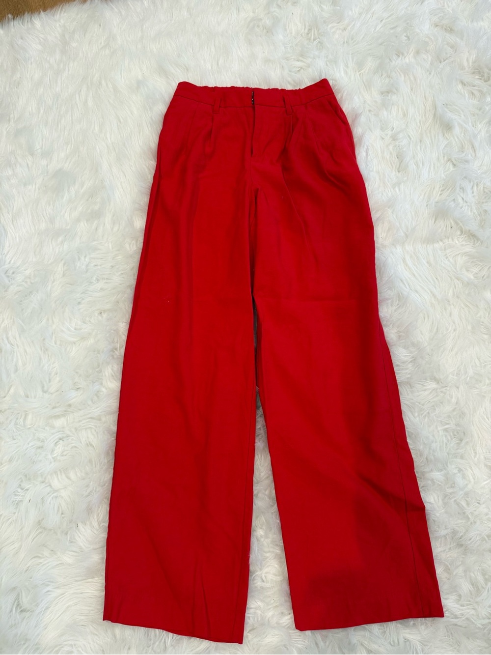 Red Wide-Leg Pants